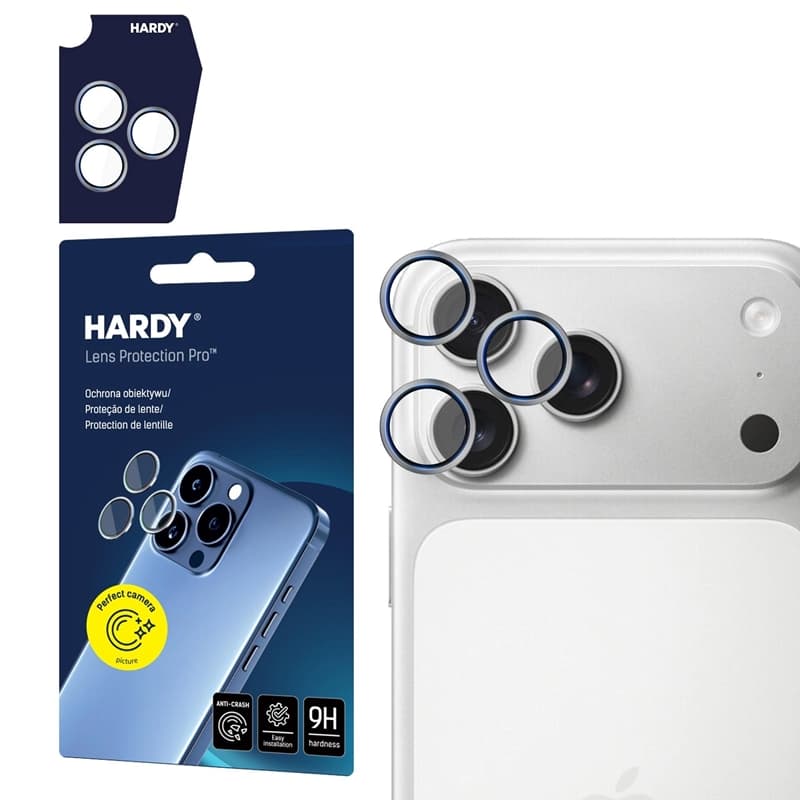 3mk HARDY Lens Protection Pro - Camera Lens Glass for iPhone 17 Pro / iPhone 17 Pro Max (Titanium Gray)