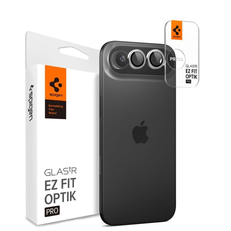 Spigen Optik Pro GLAS.TR EZ Fit Camera Protector 2-Pack - Camera Lens Glass for iPhone Air (2 pcs) (Silver) 1