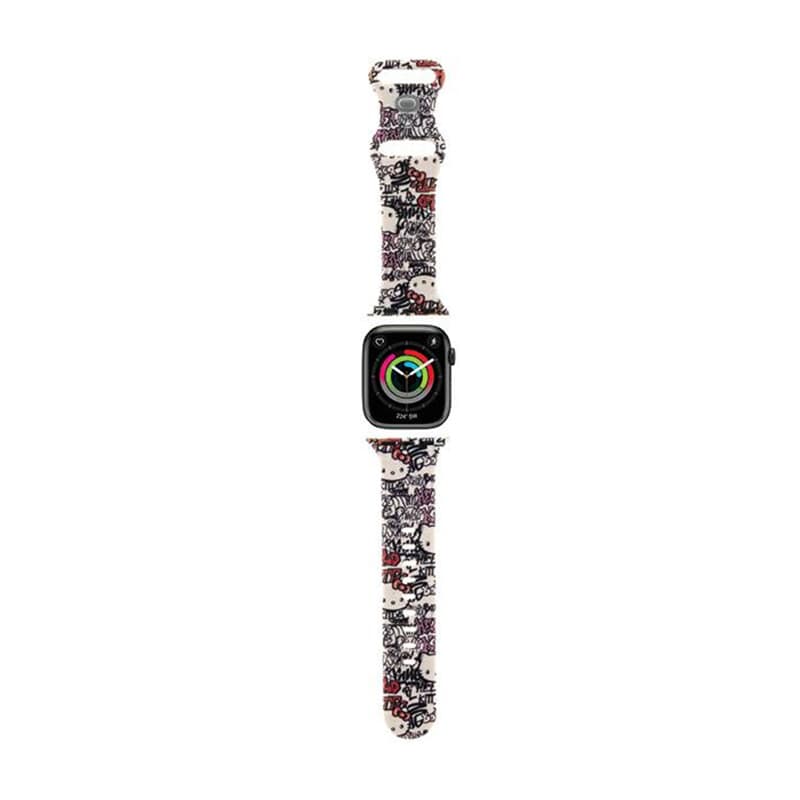 Hello Kitty Silicone Tags Graffiti - Strap for Apple Watch 38/40/41 mm (beige) 1