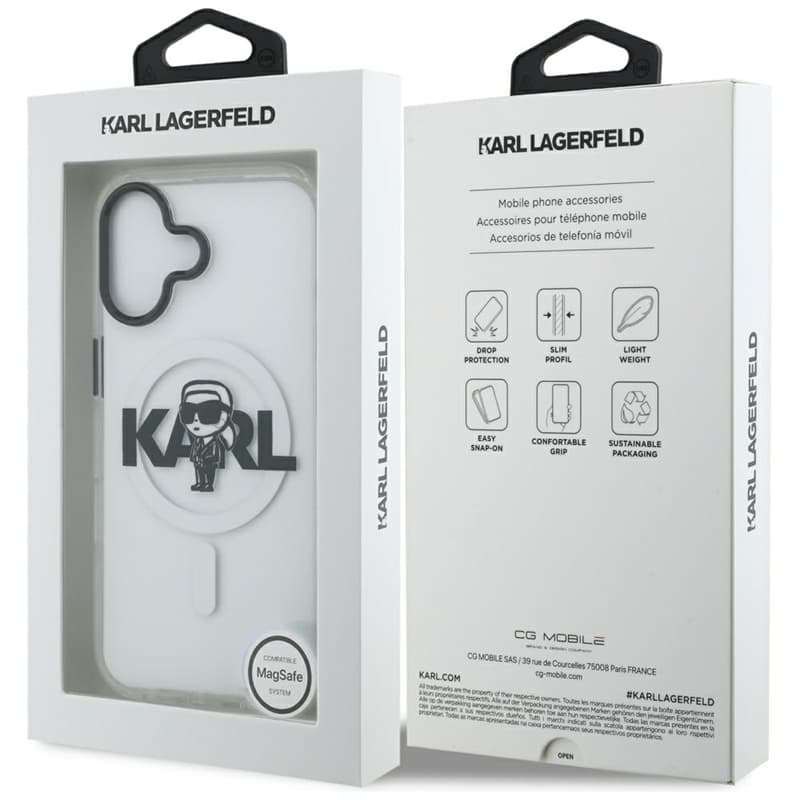 Karl Lagerfeld IML Karl Sketch Logo MagSafe - Case iPhone 17 (Clear) 8