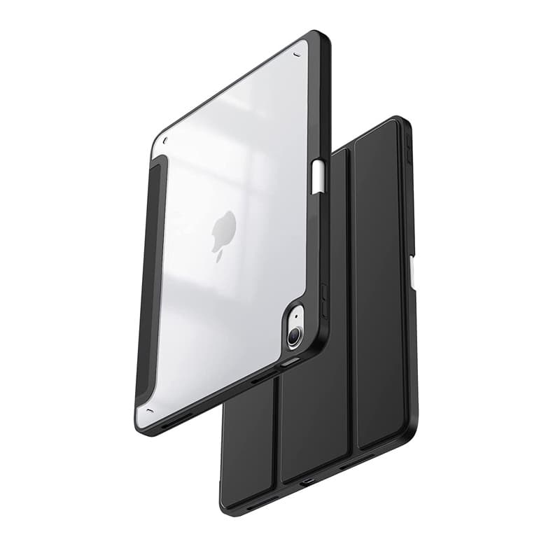 Crong PrimeFolio – iPad 11" (2025) / iPad 10.9” (2022) Case with Stand and Apple Pencil Storage (Black/Clear) 4