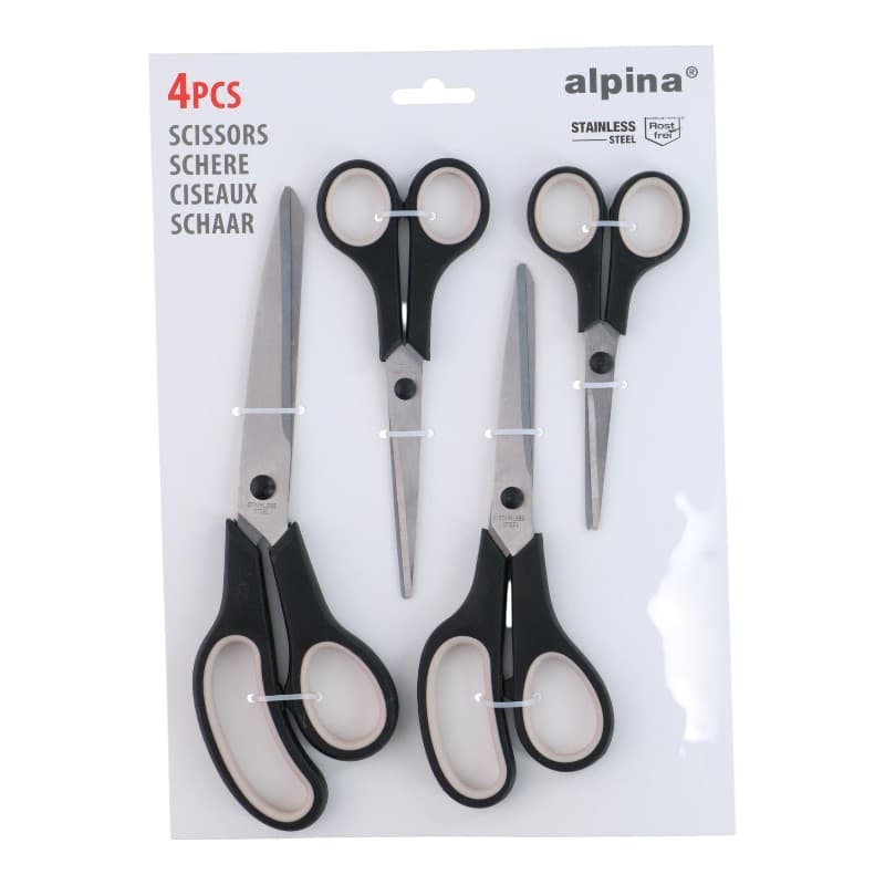 Alpina - Set of ergonomic stainless steel scissors (4 pieces) 2