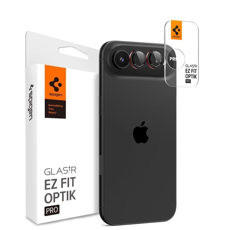 Spigen Optik Pro L-Series Glas.TR EZ Fit 2-Pack – Lens Protective Glass for iPhone Air (2 pcs) (Black / Red) 1