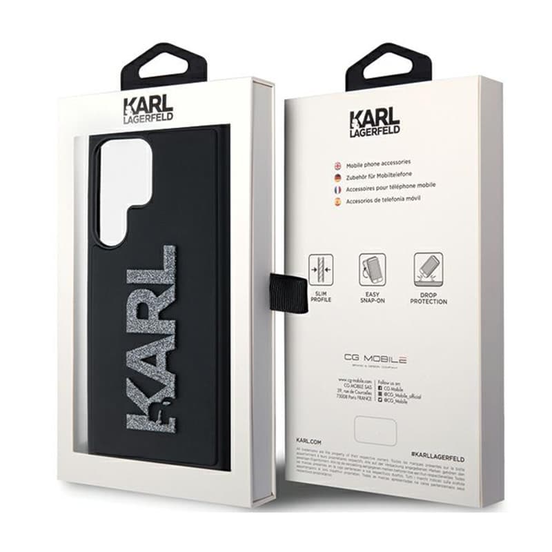 Karl Lagerfeld 3D Rubber Glitter Logo - Samsung Galaxy S23 Ultra Case (black) 7