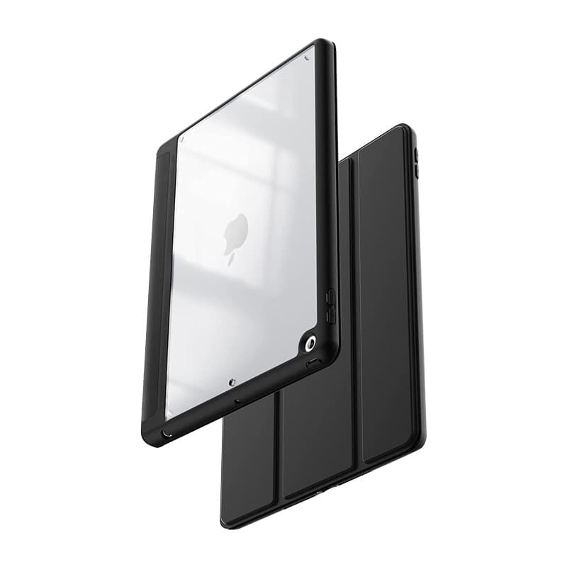 Crong PrimeFolio – iPad 10.2” (2021-2019) Case with Stand and Apple Pencil Storage (Black/Clear) 3