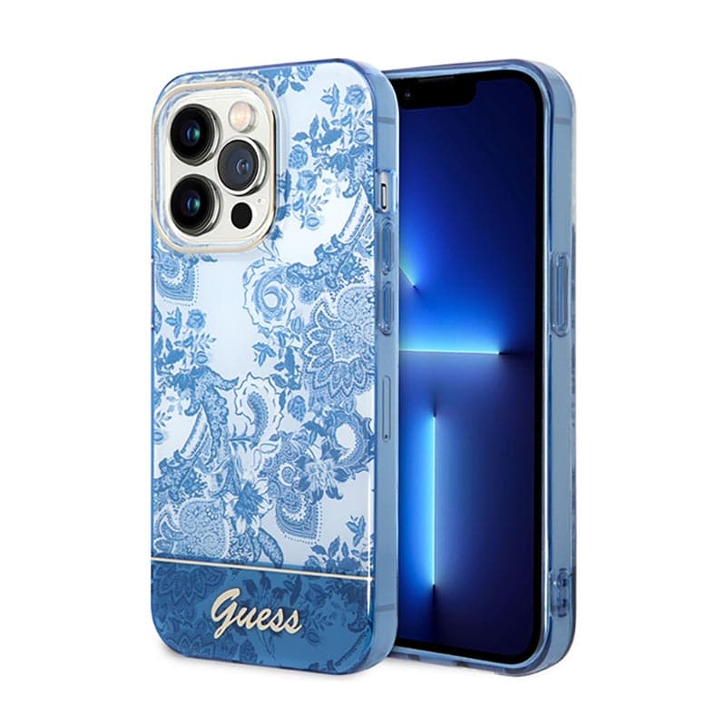 Guess Porcelain Collection - Case for iPhone 14 Pro Max (Blue) 1