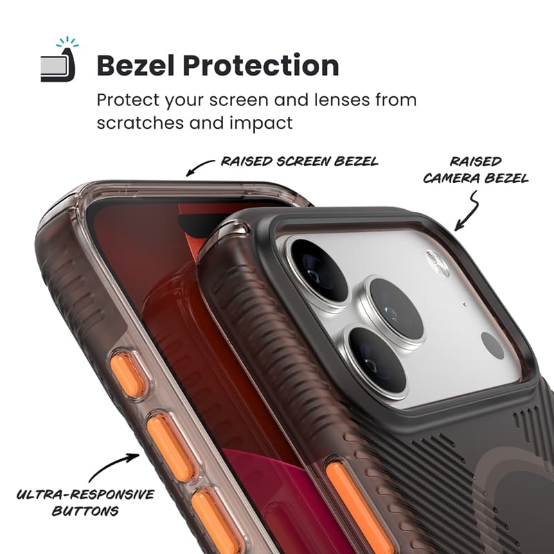 Speck Presidio Lux Grip MagSafe - iPhone 17 Pro Max Case (Luxury Shade Matte / Orange) 4