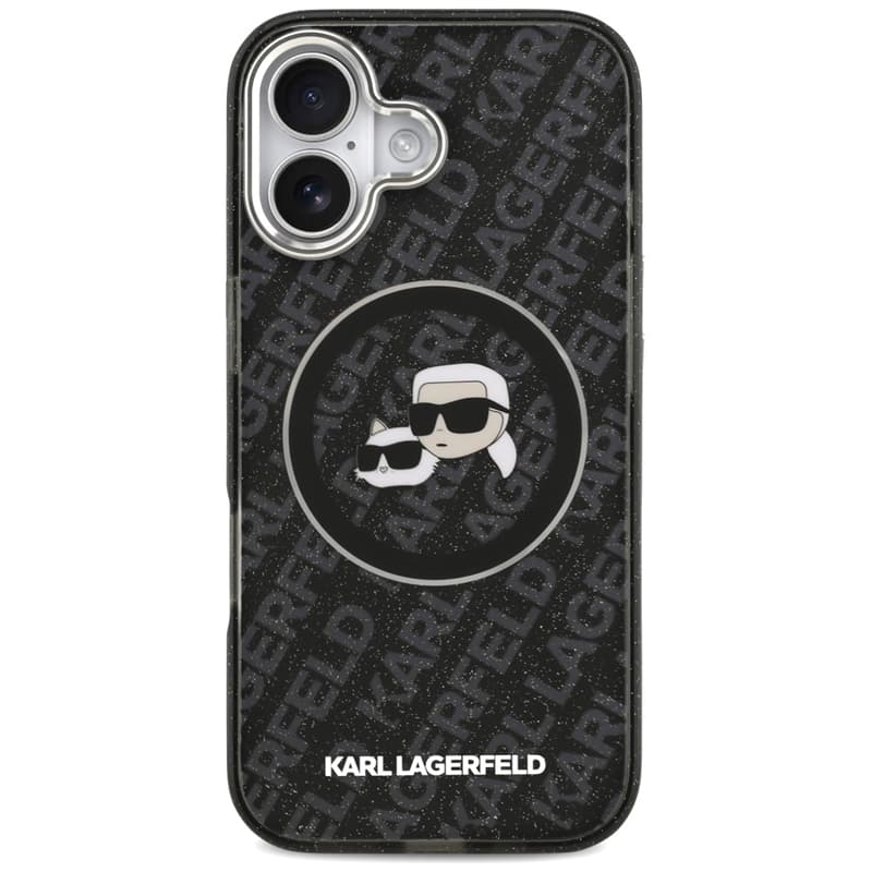 Karl Lagerfeld IML Glitter Karl & Choupette Heads Logo MagSafe - Case for iPhone 17 (black) 3