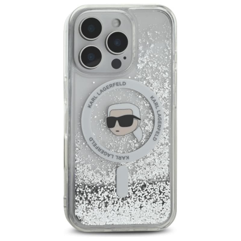 Karl Lagerfeld Liquid Glitter Karl Head MagSafe - Case for iPhone 16 Pro Max (transparent) 3