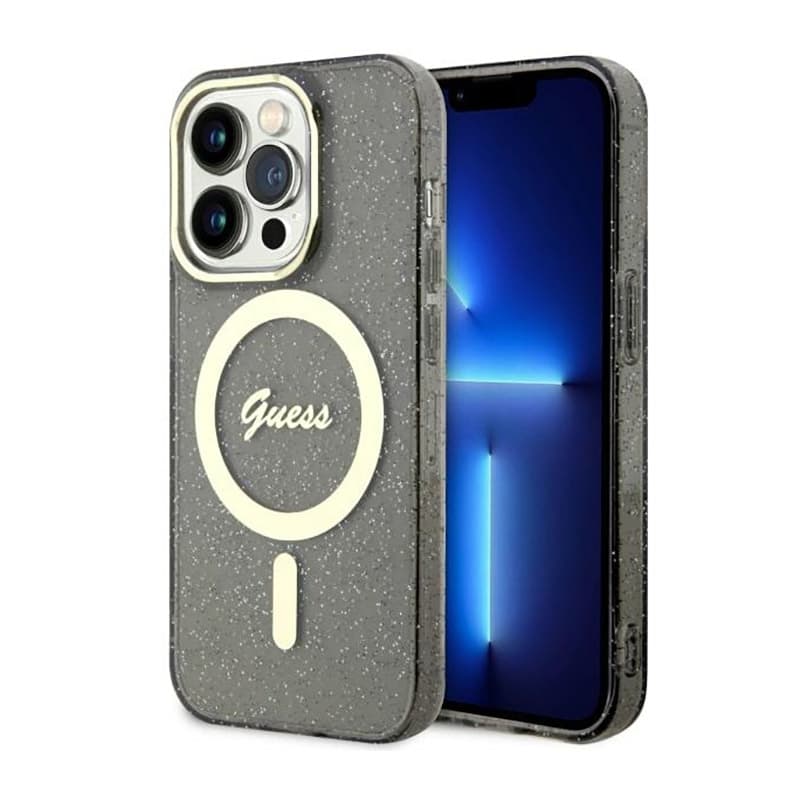 Guess Glitter Gold MagSafe - Case for iPhone 14 Pro Max (Black) 1