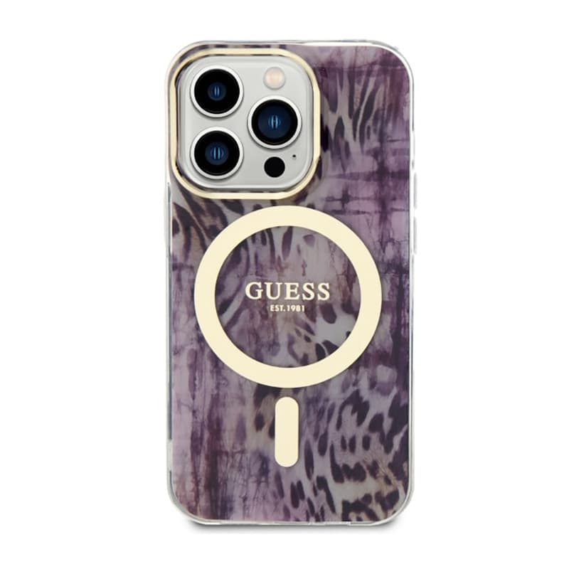 Guess Leopard MagSafe - Case for iPhone 14 Pro (Pink) 3