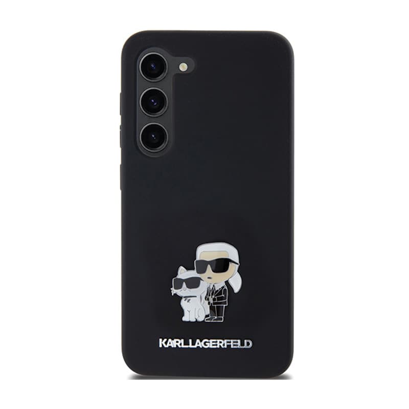 Karl Lagerfeld Silicone Karl & Choupette Metal Pin - Case Samsung Galaxy S24 (czarny) 3