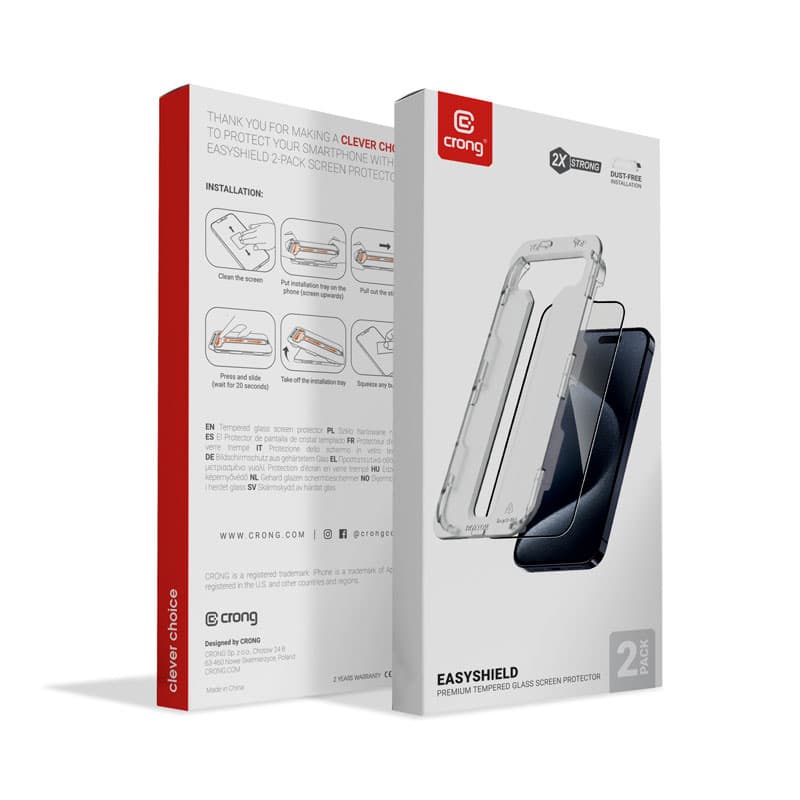 Crong EasyShield 2-Pack - Tempered Glass for iPhone 16 Pro Max (2 pieces) 8