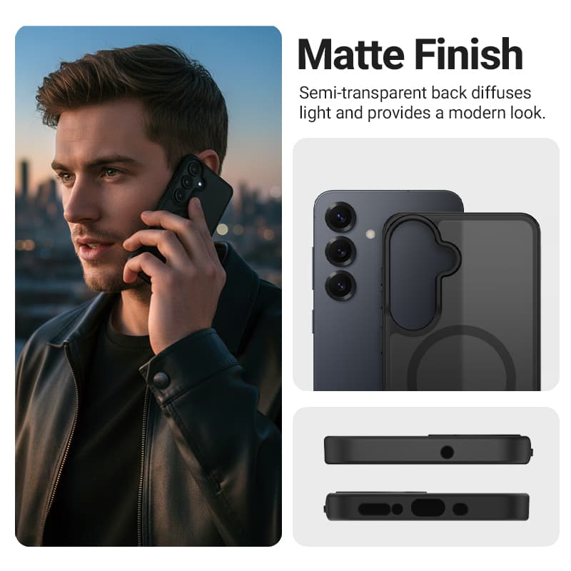 Crong Hybrid Matte Magnetic - MagSafe Case Samsung Galaxy A17 (Black) 5