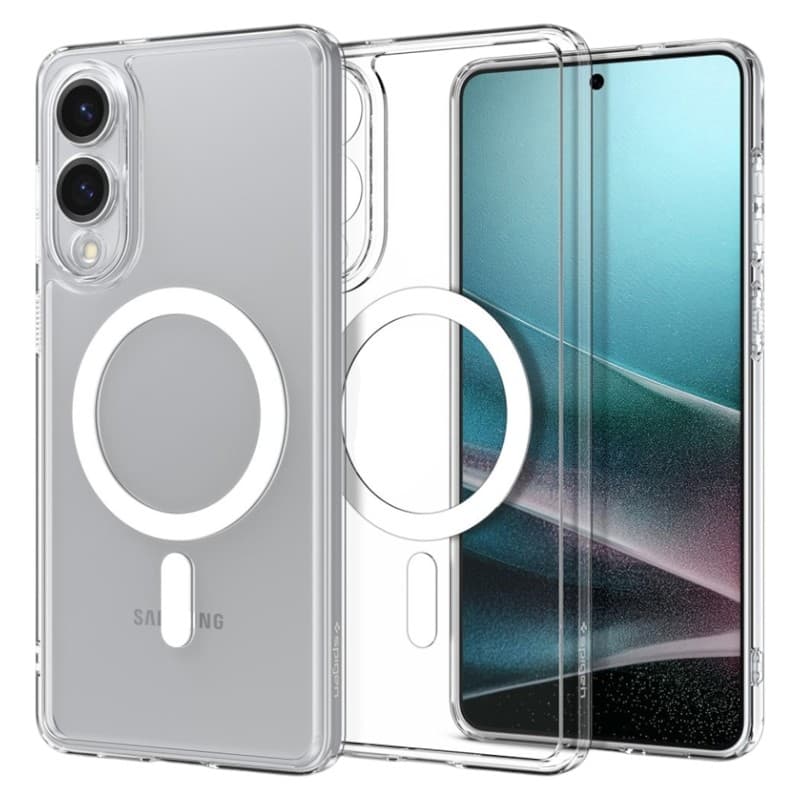 Spigen Ultra Hybrid Mag MagSafe - Case for Samsung Galaxy S25 Edge (Clear / White)
