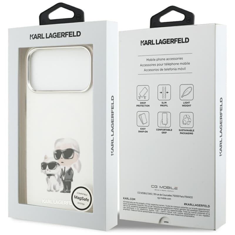 Karl Lagerfeld IML Aquarelle Karl & Choupette & Logo MagSafe - Case for iPhone 17 Pro Max (white) 8