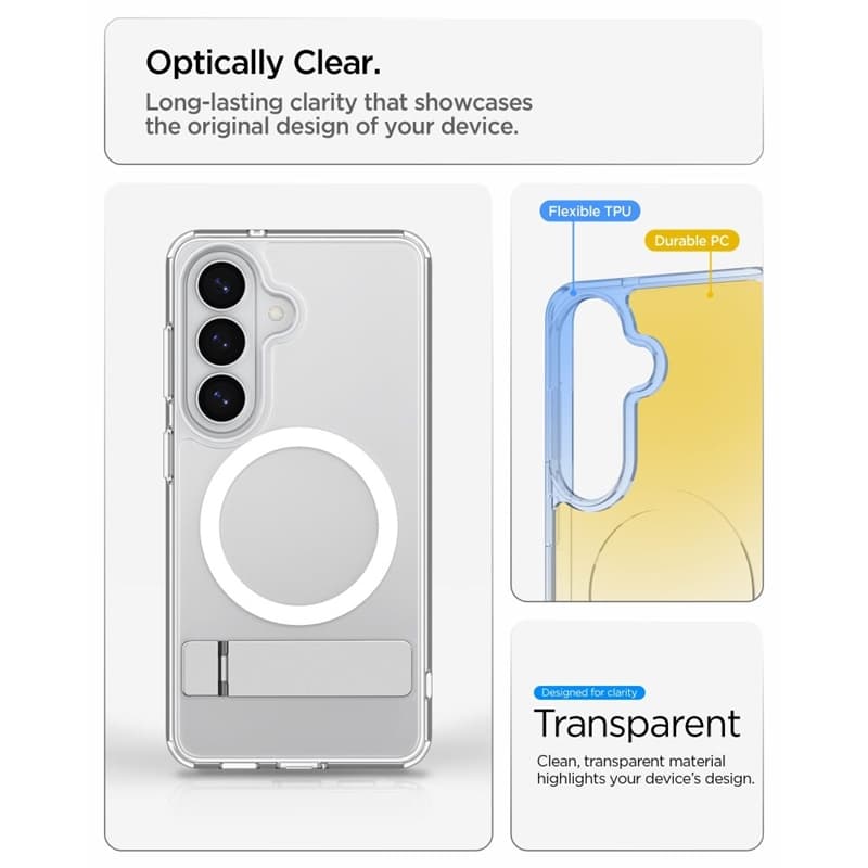Spigen Ultra Hybrid S Mag MagSafe - Case for Samsung Galaxy S26+ (Clear/White) 8