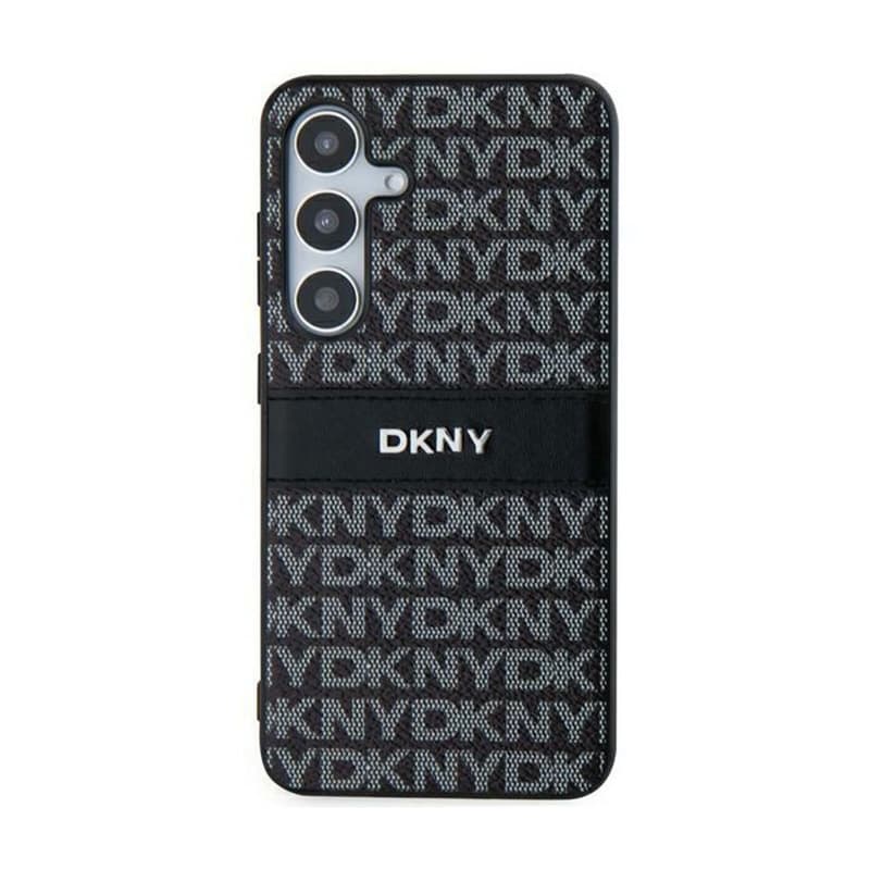 DKNY Leather Mono Stripe & Metal Logo - Samsung Galaxy S24+ Case (black) 3