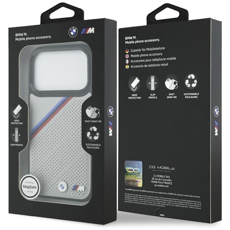 BMW M Tricolor Metal Logo MagSafe - iPhone 17 Pro Case (Gray) 8