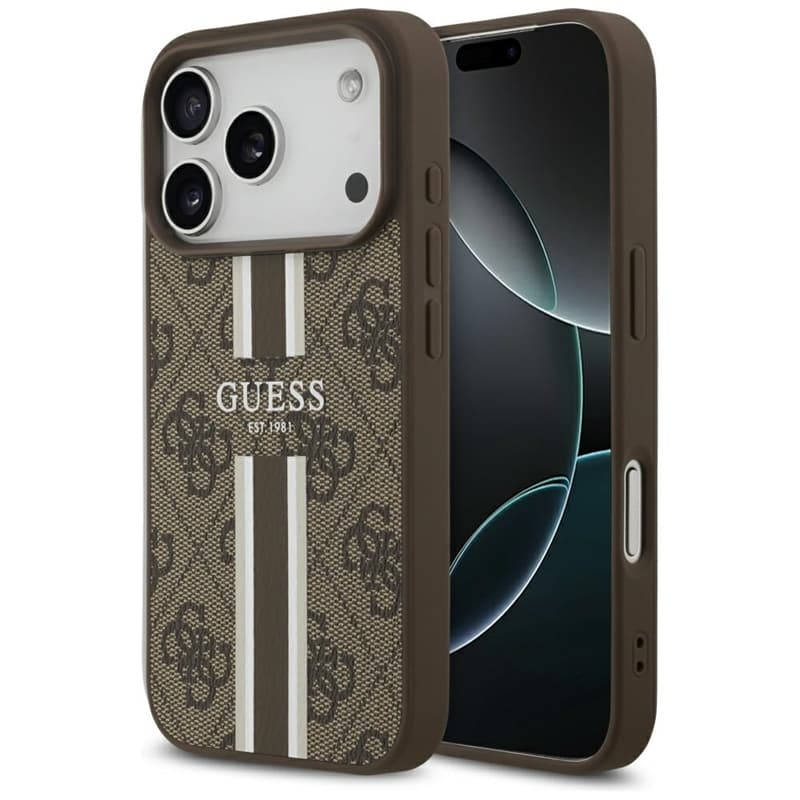 Guess 4G Printed Stripes MagSafe - Case iPhone 17 Pro (brown) 1