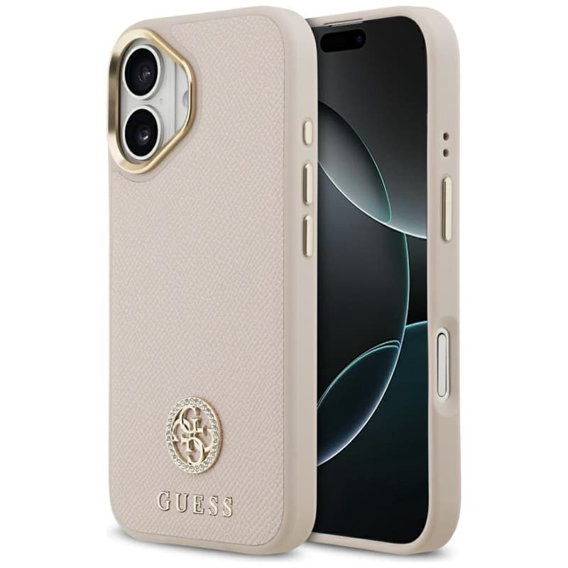 Guess Grained Strass Logo MagSafe - Case iPhone 17 (pink) 1