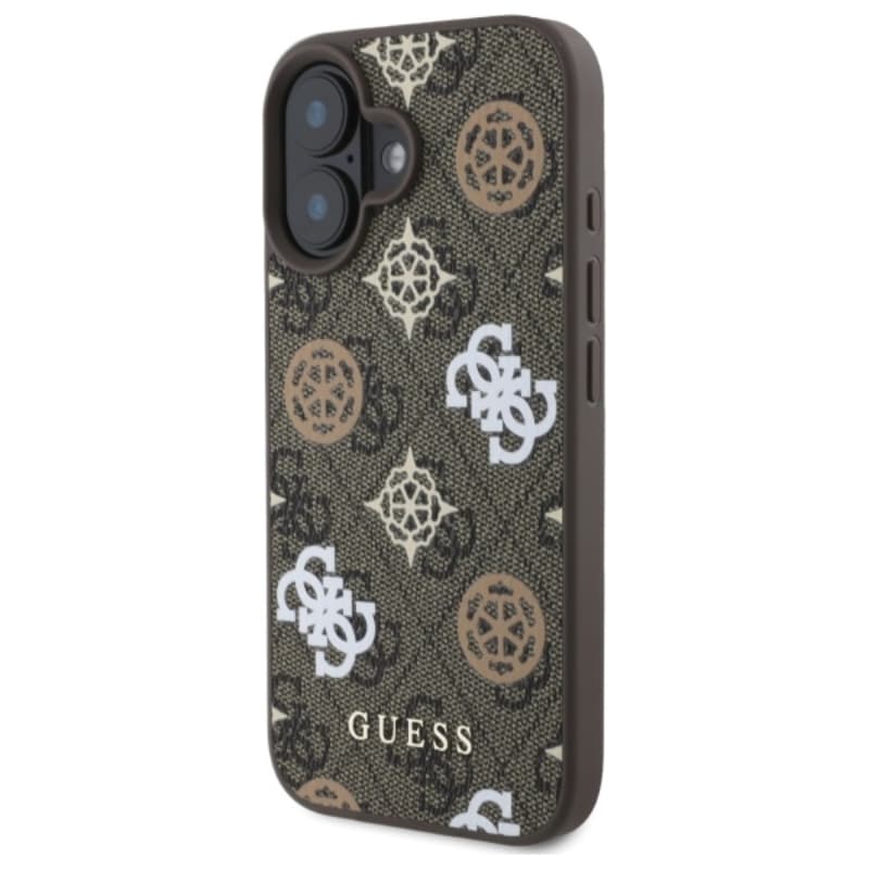 Guess Peony On 4G Background MagSafe - Case for iPhone 16 (brown) 2
