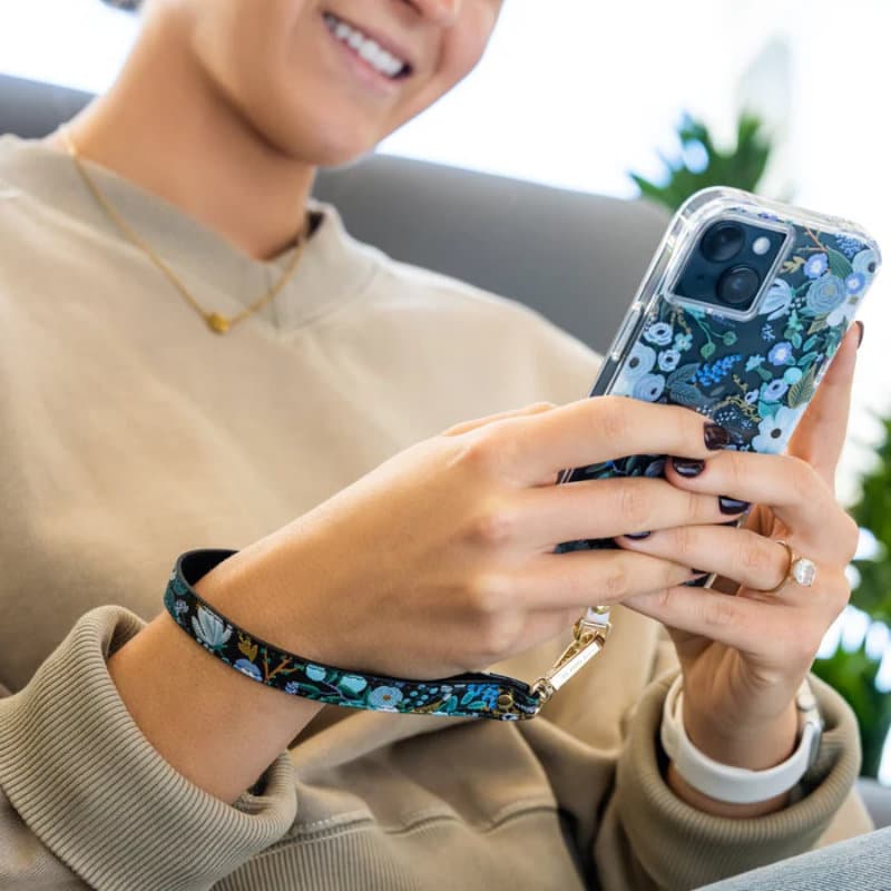 Rifle Paper Phone Wristlet - Universal phone lanyard (Garden Party Blue) 4