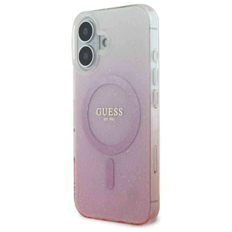 Guess IML Glitter Gradient MagSafe - Case for iPhone 16 Plus (Pink) 2