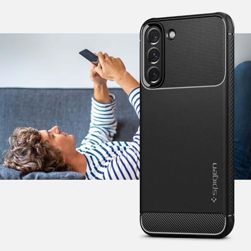 Spigen Rugged Armor - Case for Samsung Galaxy S22 Case (Black) 8