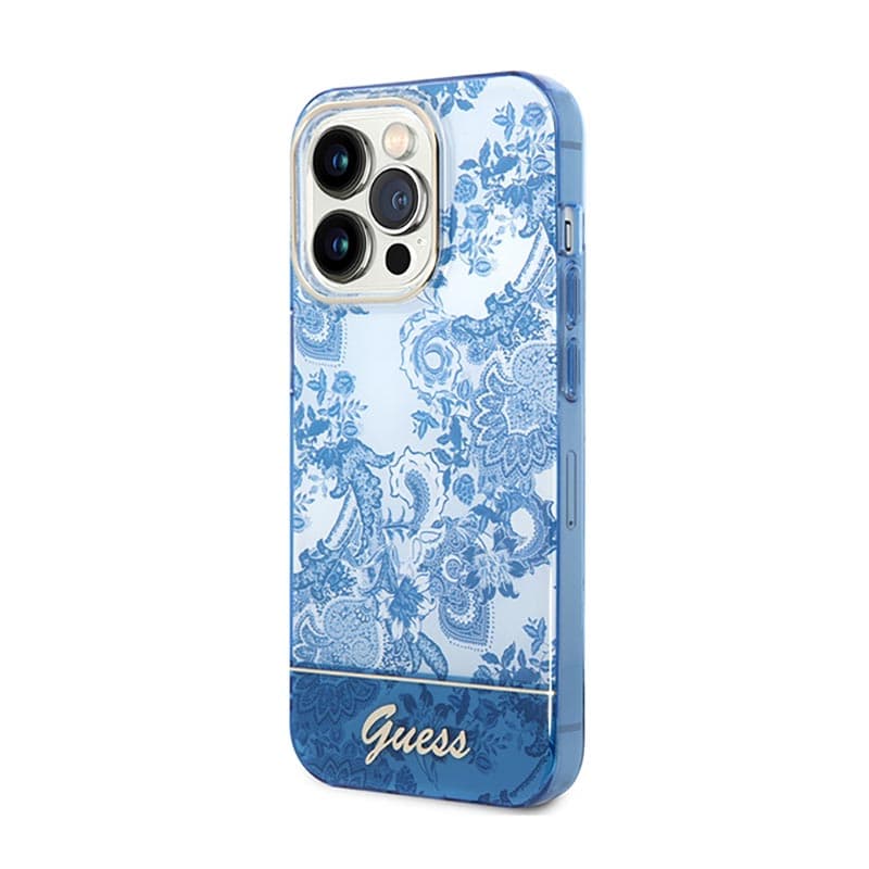 Guess Porcelain Collection - Case for iPhone 14 Pro Max (Blue) 2