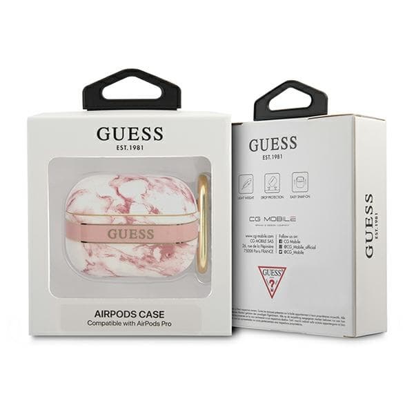 Guess Marble Strap – Case for Airpods Pro (Pink) 3