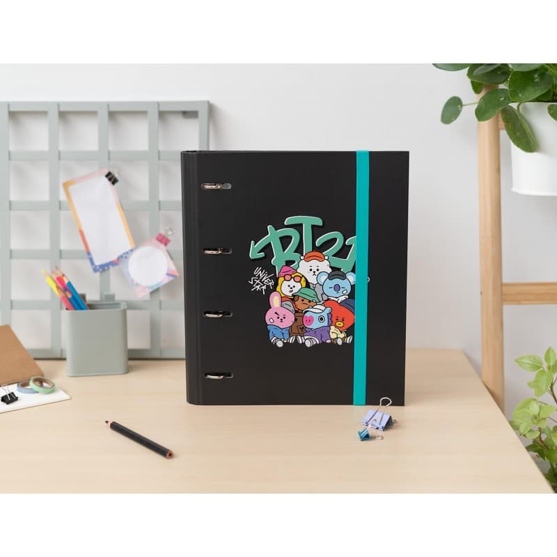 BT21 - A4 binder from the Street Mood collection (4 rings, elastic band) 4