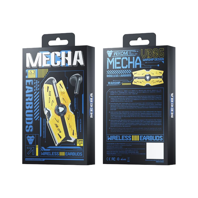 WEKOME VB06 Mecha Series - Bluetooth V5.3 TWS wireless headphones with charging case (Tarnish) 3