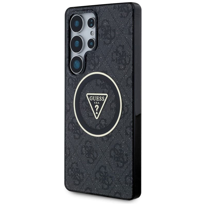 Guess 4G Glitter Triangle Buttons MagSafe - Case for Samsung Galaxy S25 Ultra (black) 2