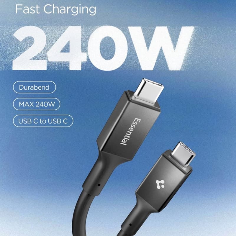 Spigen EB24012CC Essential - USB-C to USB-C PD Cable 240W 1.2m (Black) 2