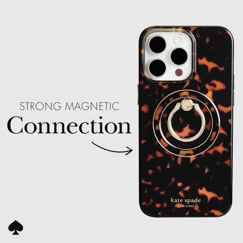Kate Spade New York Magnetic Ring Stand - MagSafe finger holder with stand function (Tortoiseshell) 8
