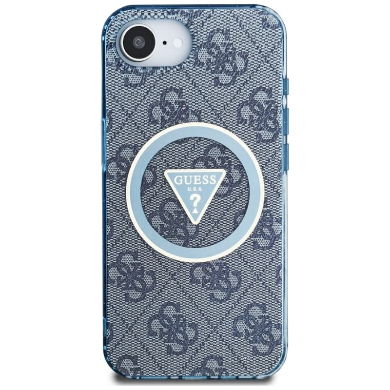 Guess IML Metal Glitter 4G Circle Triangle MagSafe - Case for iPhone 16e (blue) 3