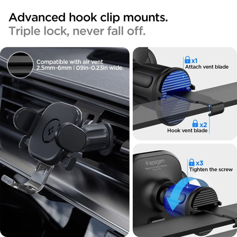 Spigen UTS12 OneTap - Universal car holder (Black) 6