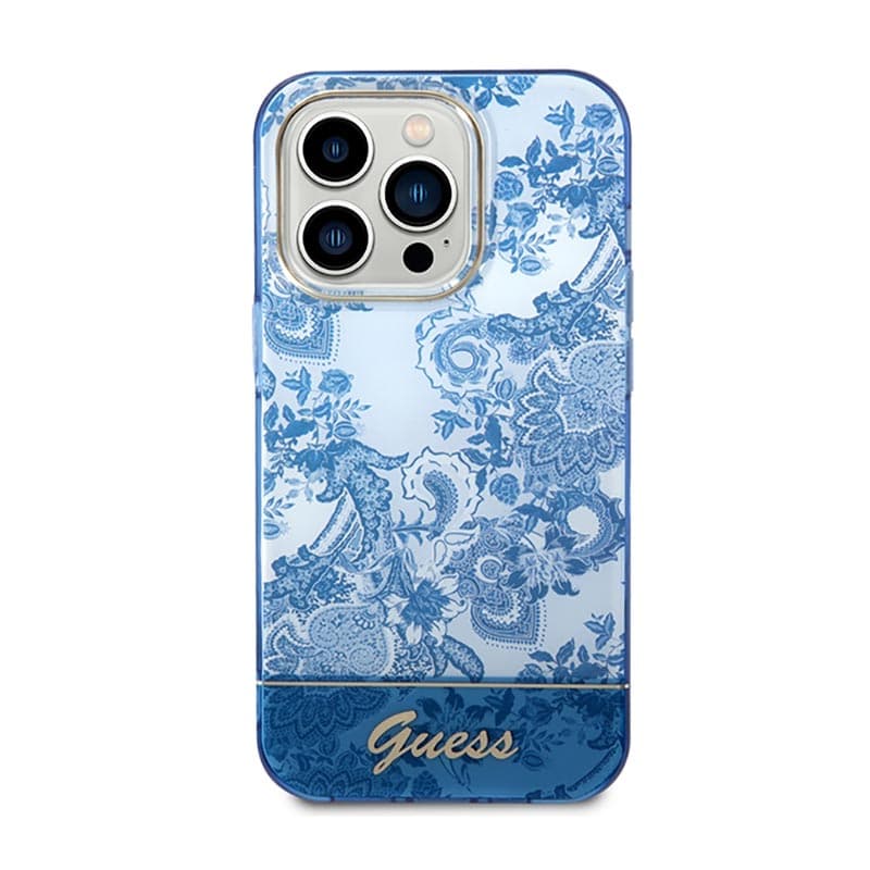 Guess Porcelain Collection - Case for iPhone 14 Pro Max (Blue) 3