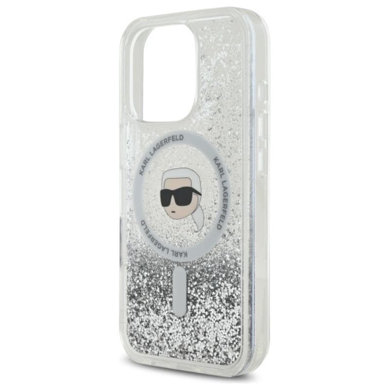 Karl Lagerfeld Liquid Glitter Karl Head MagSafe - Case for iPhone 16 Pro Max (transparent) 6