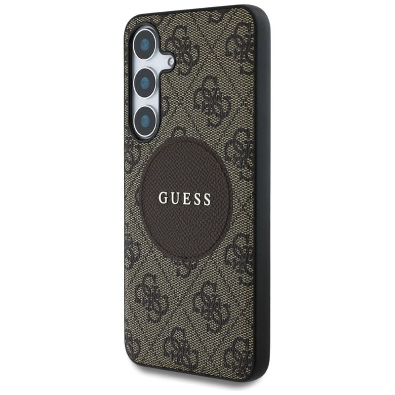 Guess 4G Round Patch Classic Logo MagSafe - Case for Samsung Galaxy S25 (brown) 2