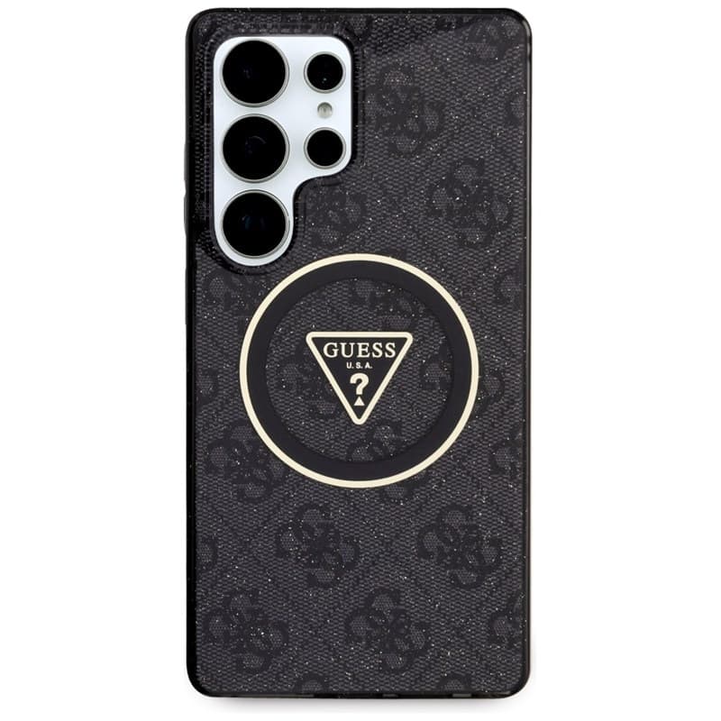 Guess 4G Glitter Triangle Buttons MagSafe - Case for Samsung Galaxy S25 Ultra (black) 3