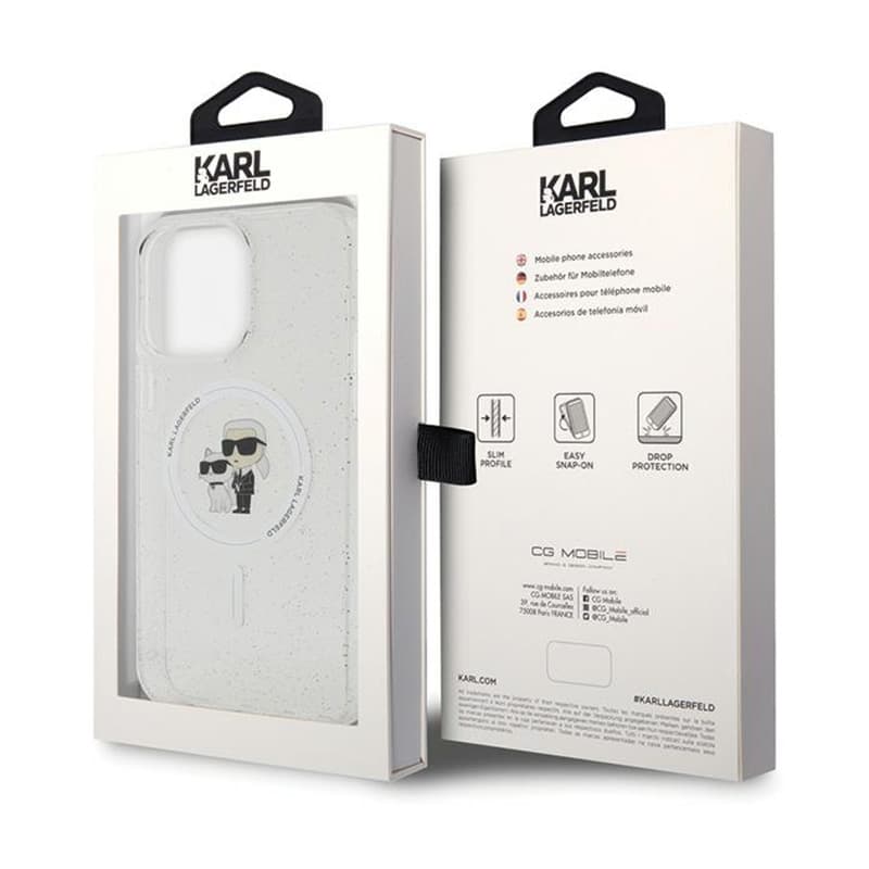 Karl Lagerfeld Karl & Choupette Glitter MagSafe - iPhone 14 Pro Max Case (Transparent) 8
