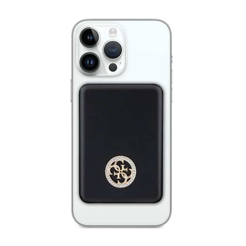Guess 4G Strassed Metal Logo MagSafe - Power Bank inductive 3000 mAh 5W MagSafe (black) 2