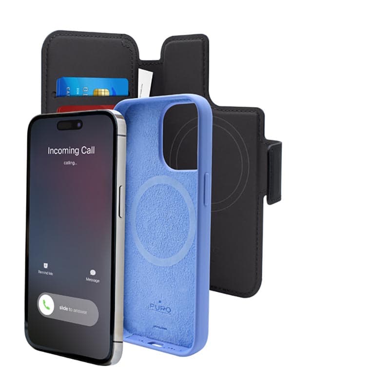 PURO Folio MagSafe Case - Case 2in1 for iPhone 14 Pro / 13 Pro (Black) 4