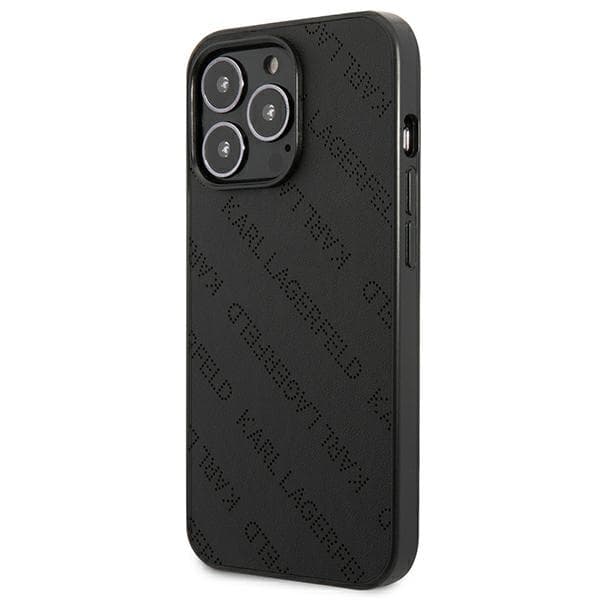 Karl Lagerfeld Perforated Allover - Cover for iPhone 13 Pro (Black) 2