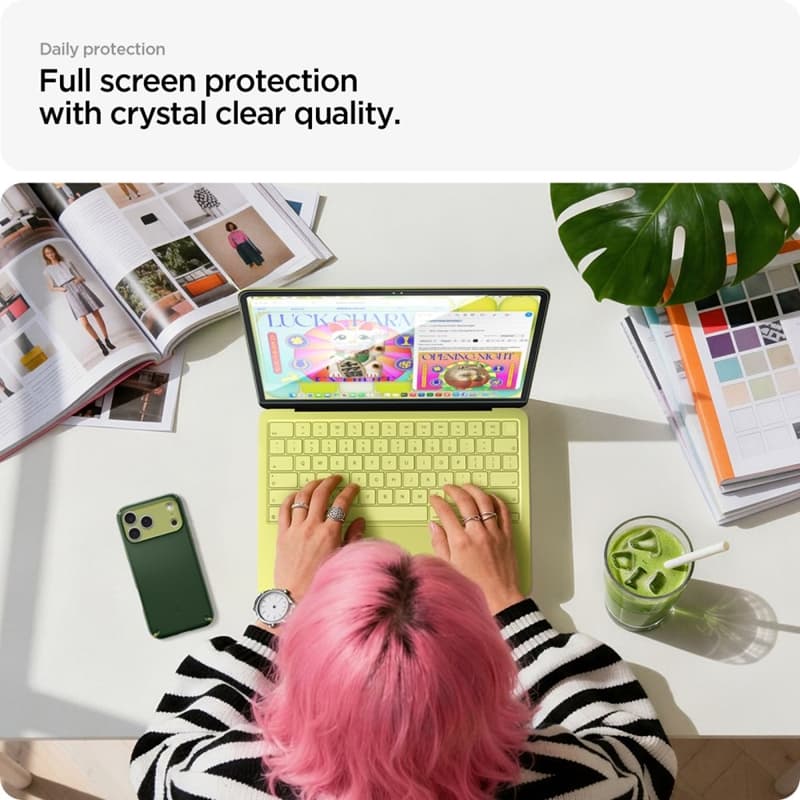 Spigen Glas.tR Slim FC - Tempered Glass for MacBook Neo (Black Frame) 6