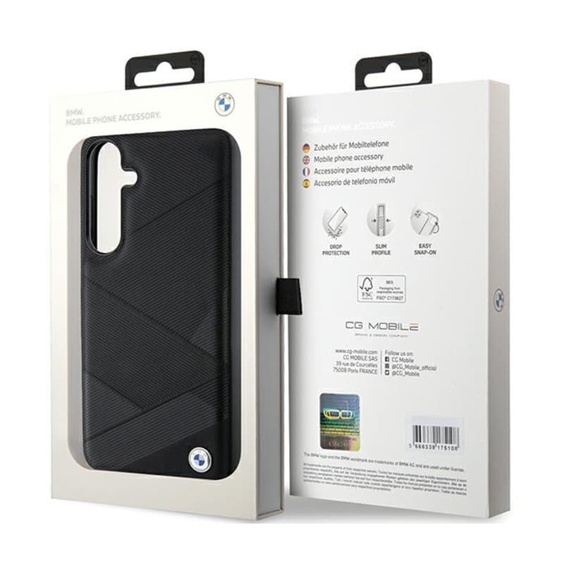BMW Signature Leather Crossing Lines Pattern - Case for Samsung Galaxy S24 (black) 8
