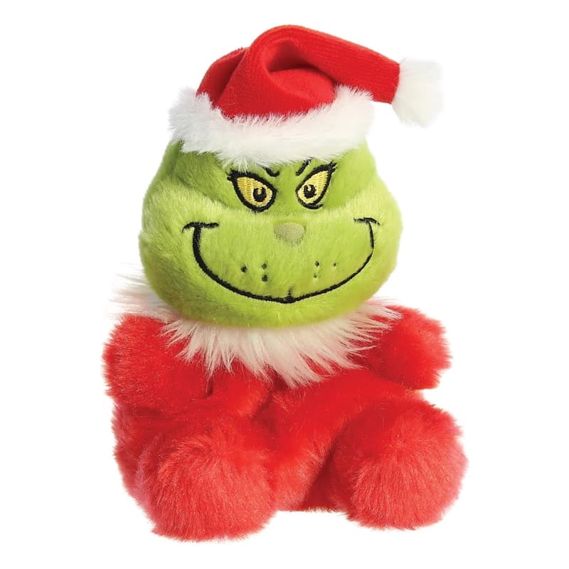 Grinch - Plush toy / cuddly sitting Grinch in Santa Claus outfit 13 cm from the Palm Pals collection Eco-Friendly 2