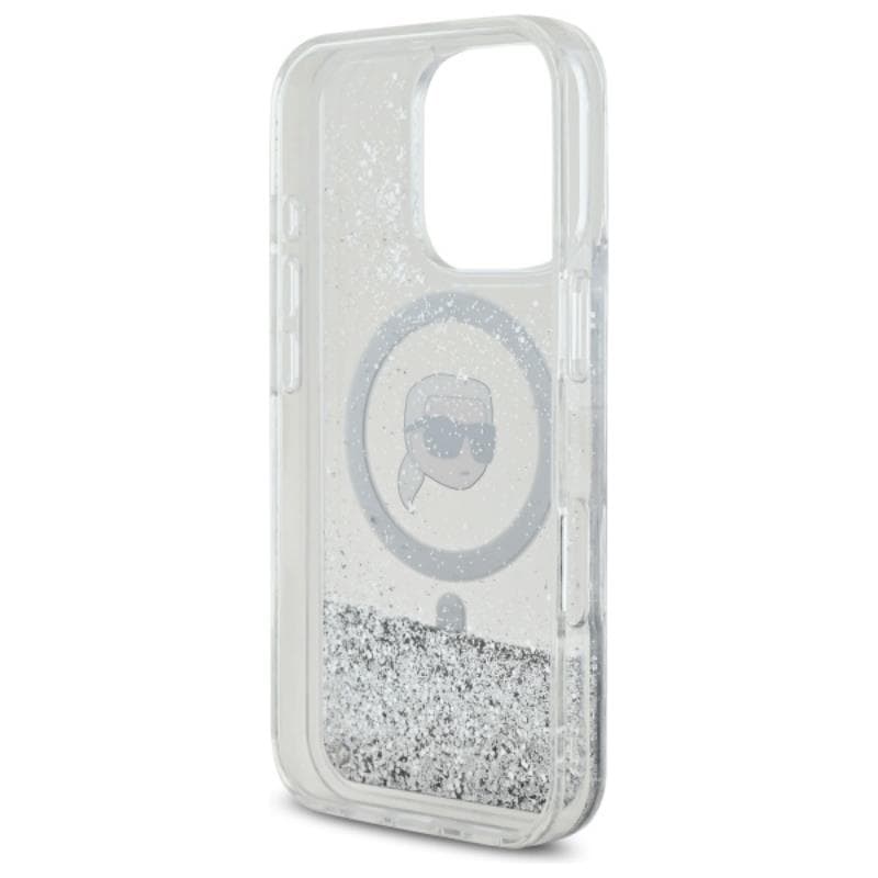 Karl Lagerfeld Liquid Glitter Karl Head MagSafe - Case for iPhone 16 Pro Max (transparent) 7